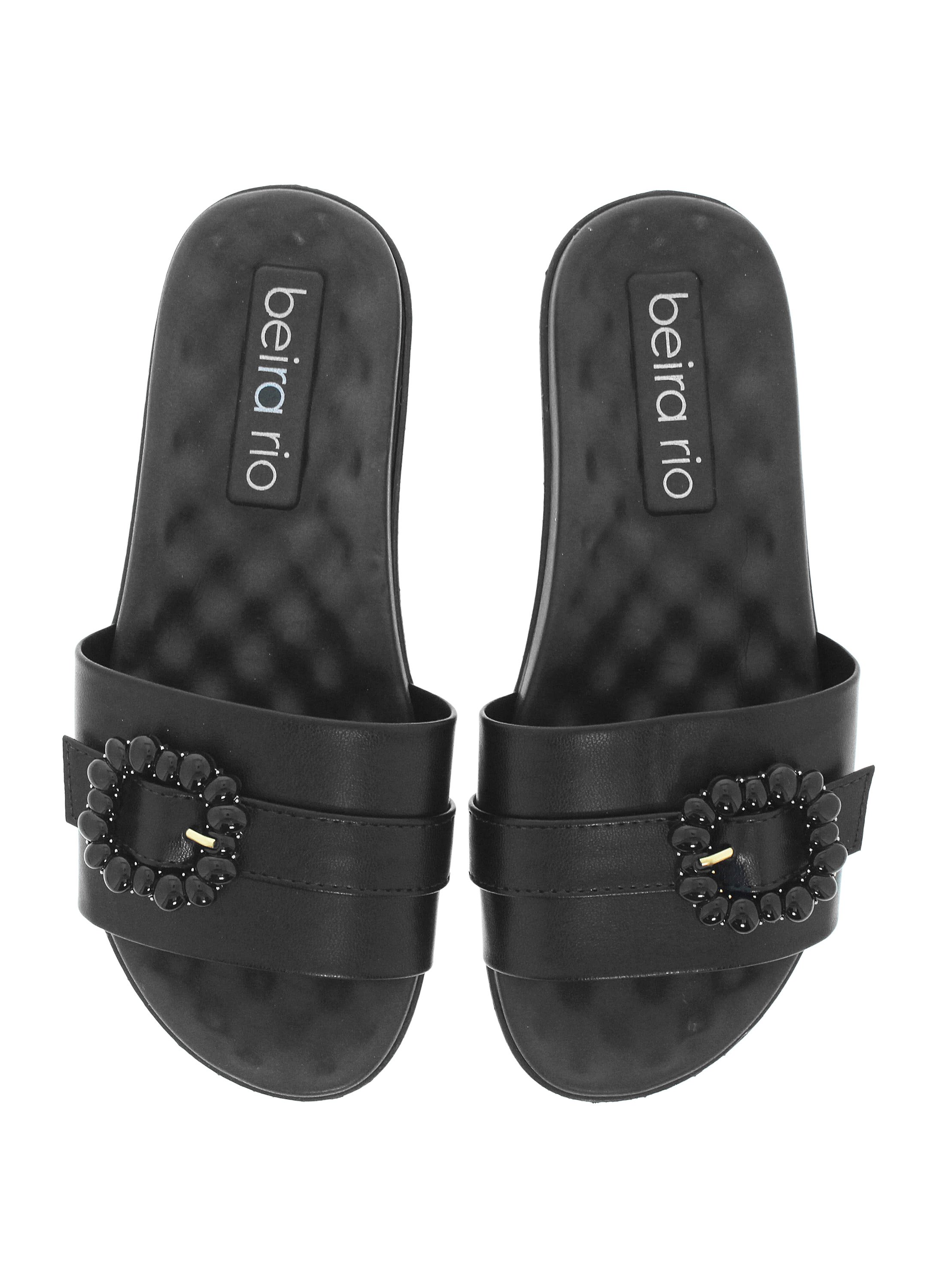 Black Flower Buckle Sandals