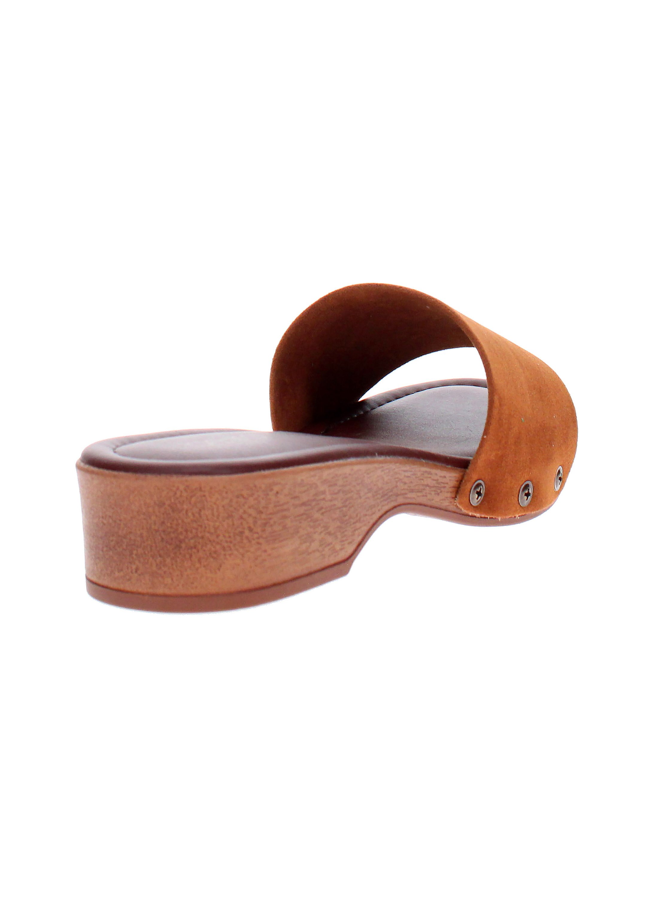 Brown Wide Strap Slip-On Sandals