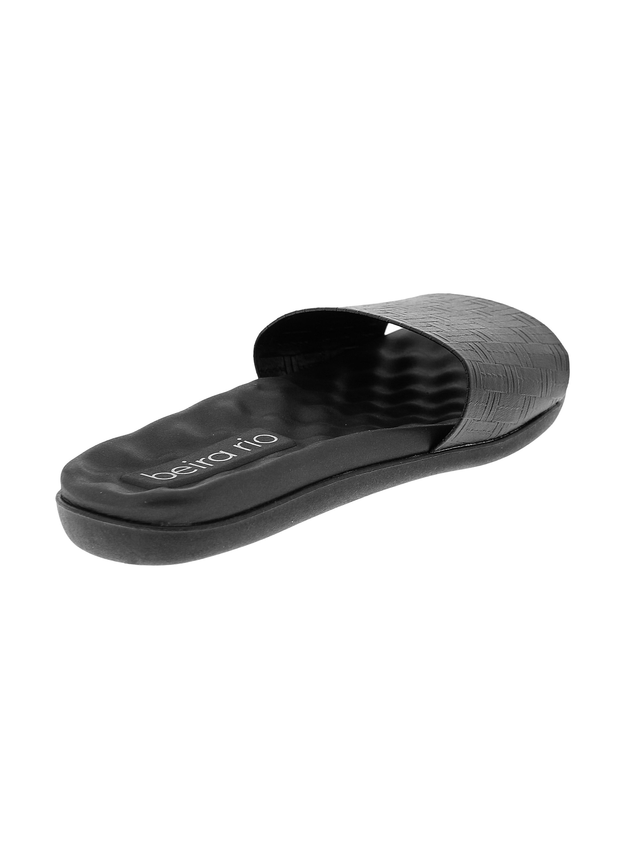 Black Slip On Flat Sandals