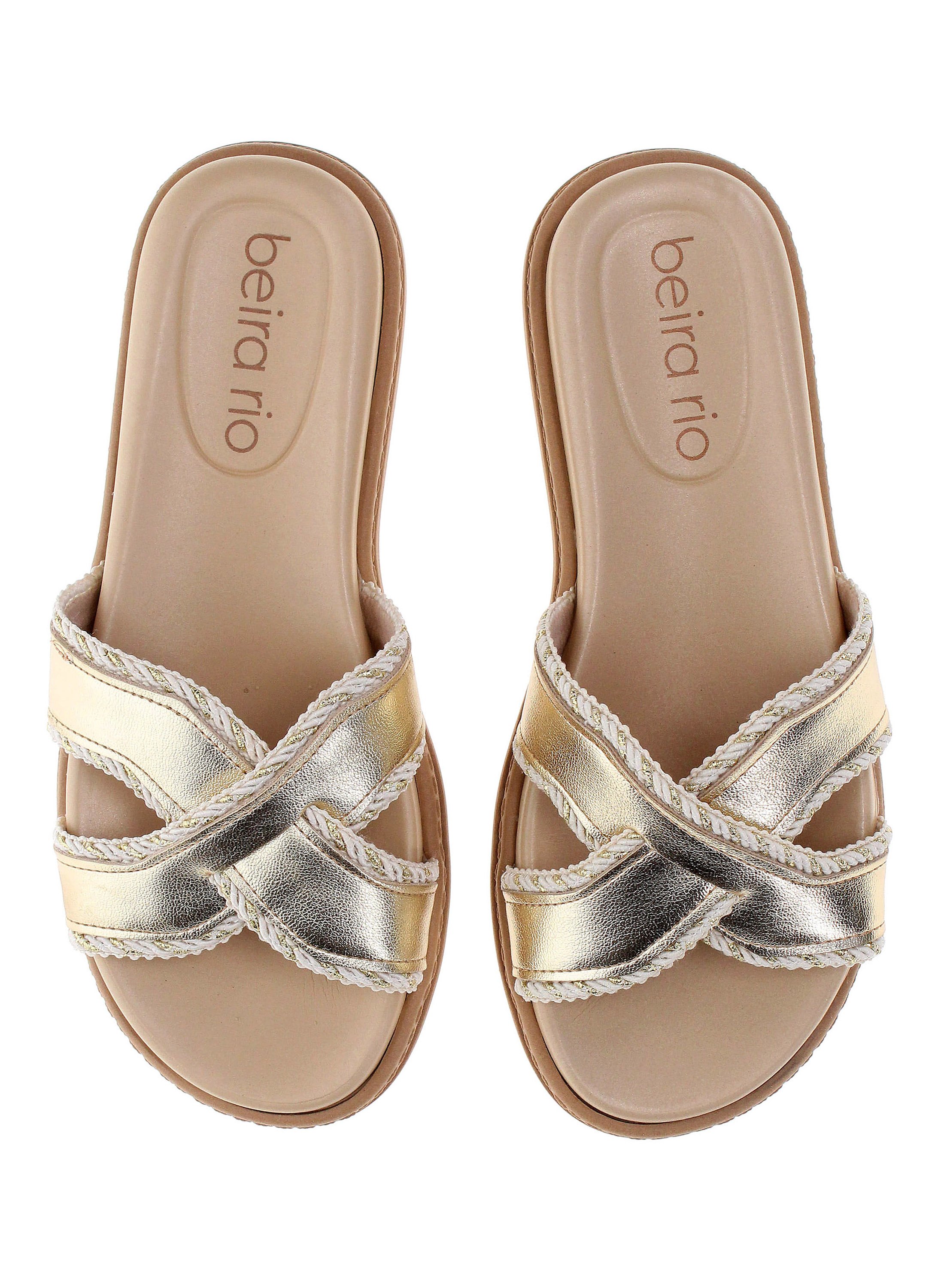 Gold Criss-Cross Flat Sandals