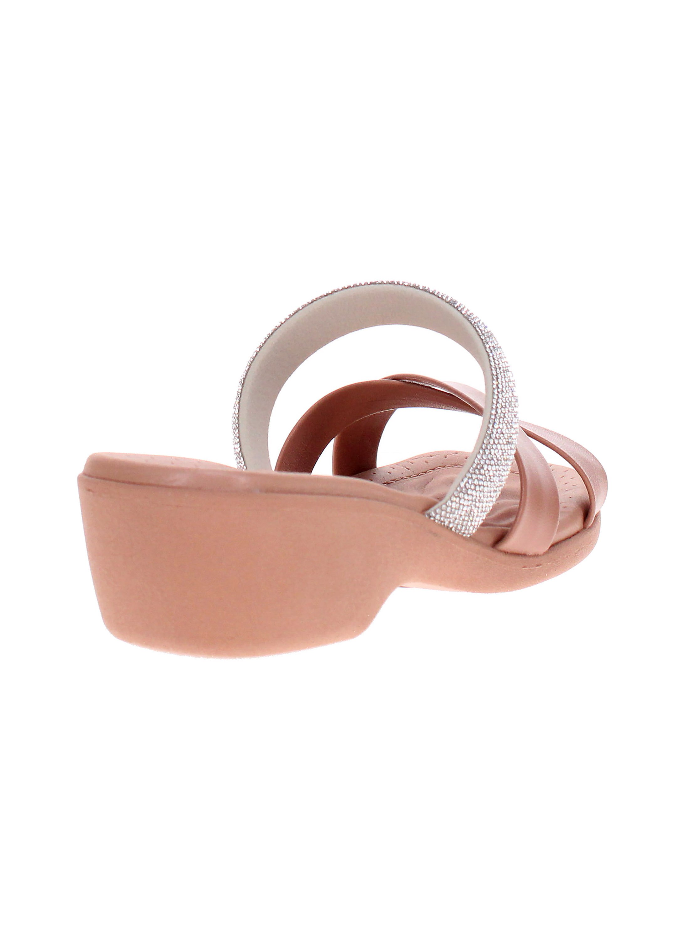 Nude Shimmer Strap Comfort Sandals