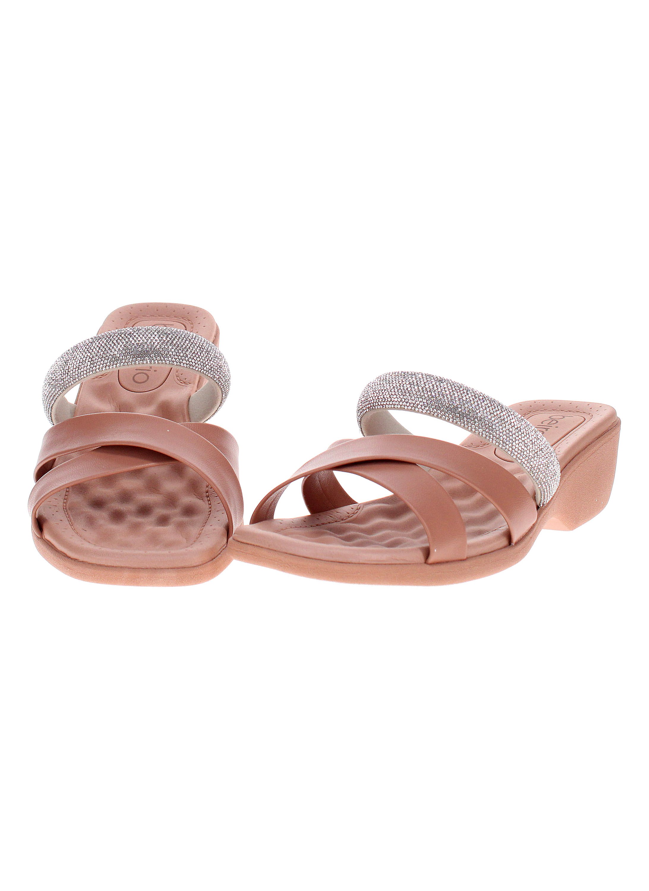 Nude Shimmer Strap Comfort Sandals