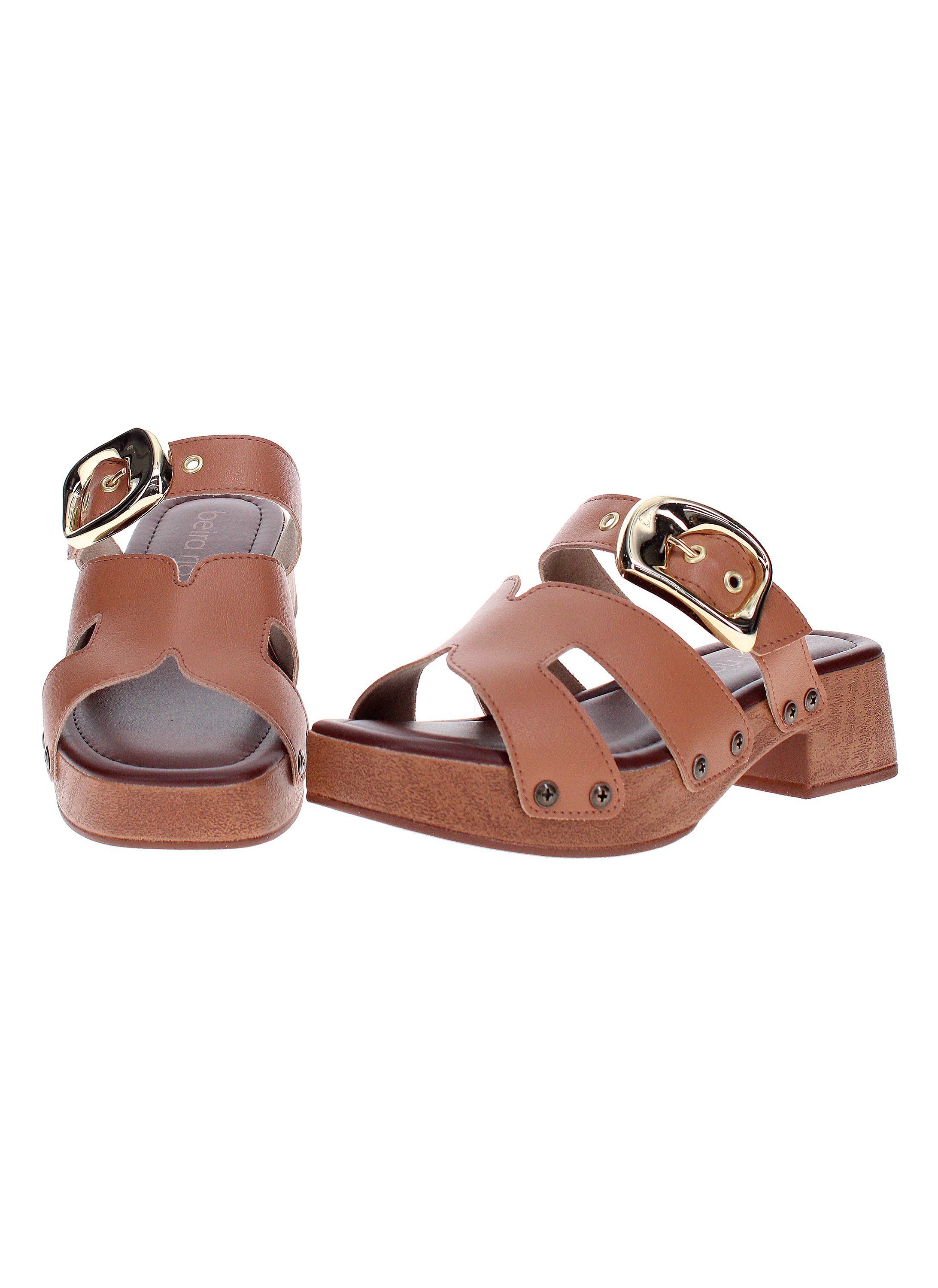 Brown Buckle Strap Sandals