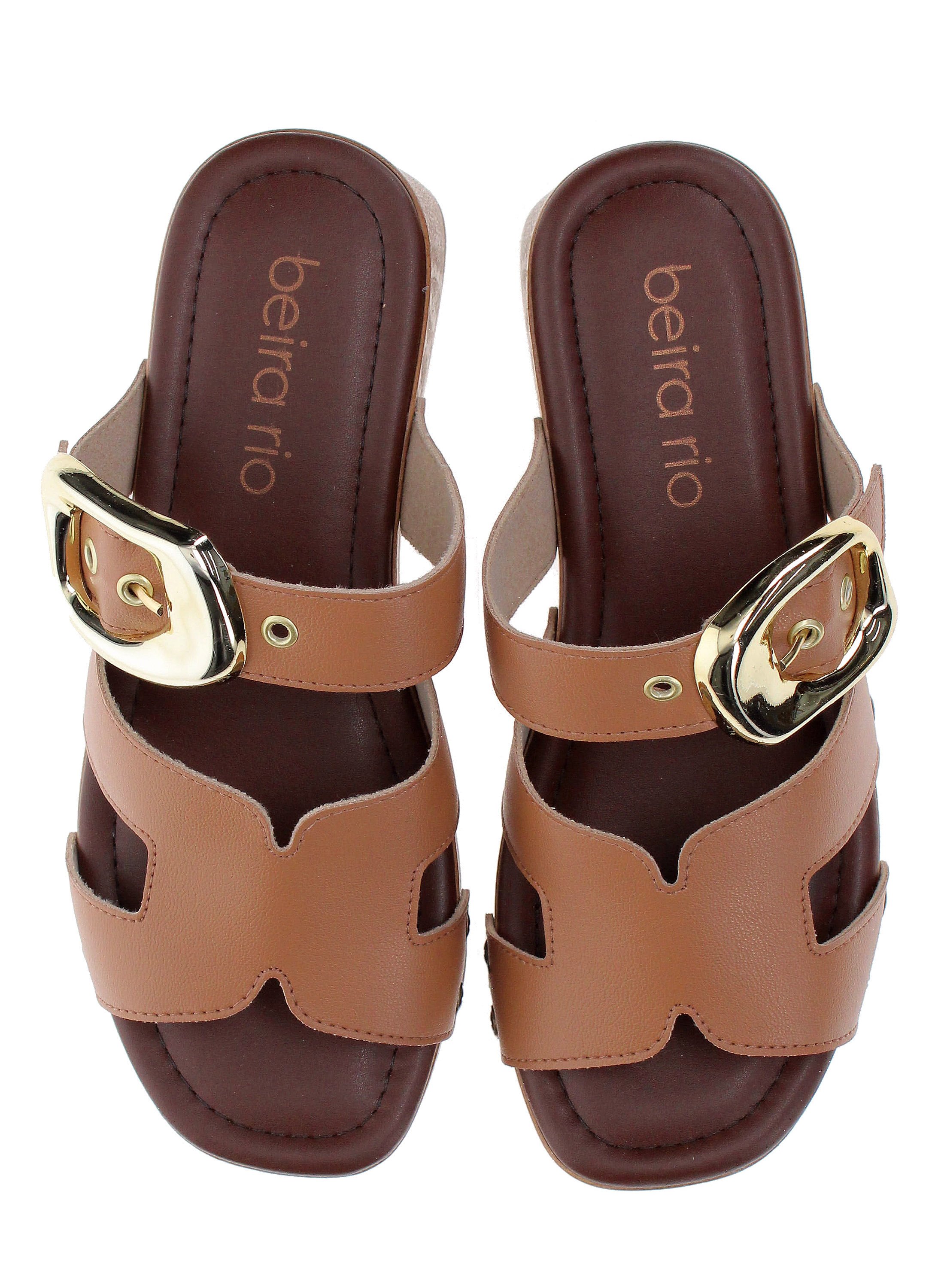 Brown Buckle Strap Sandals