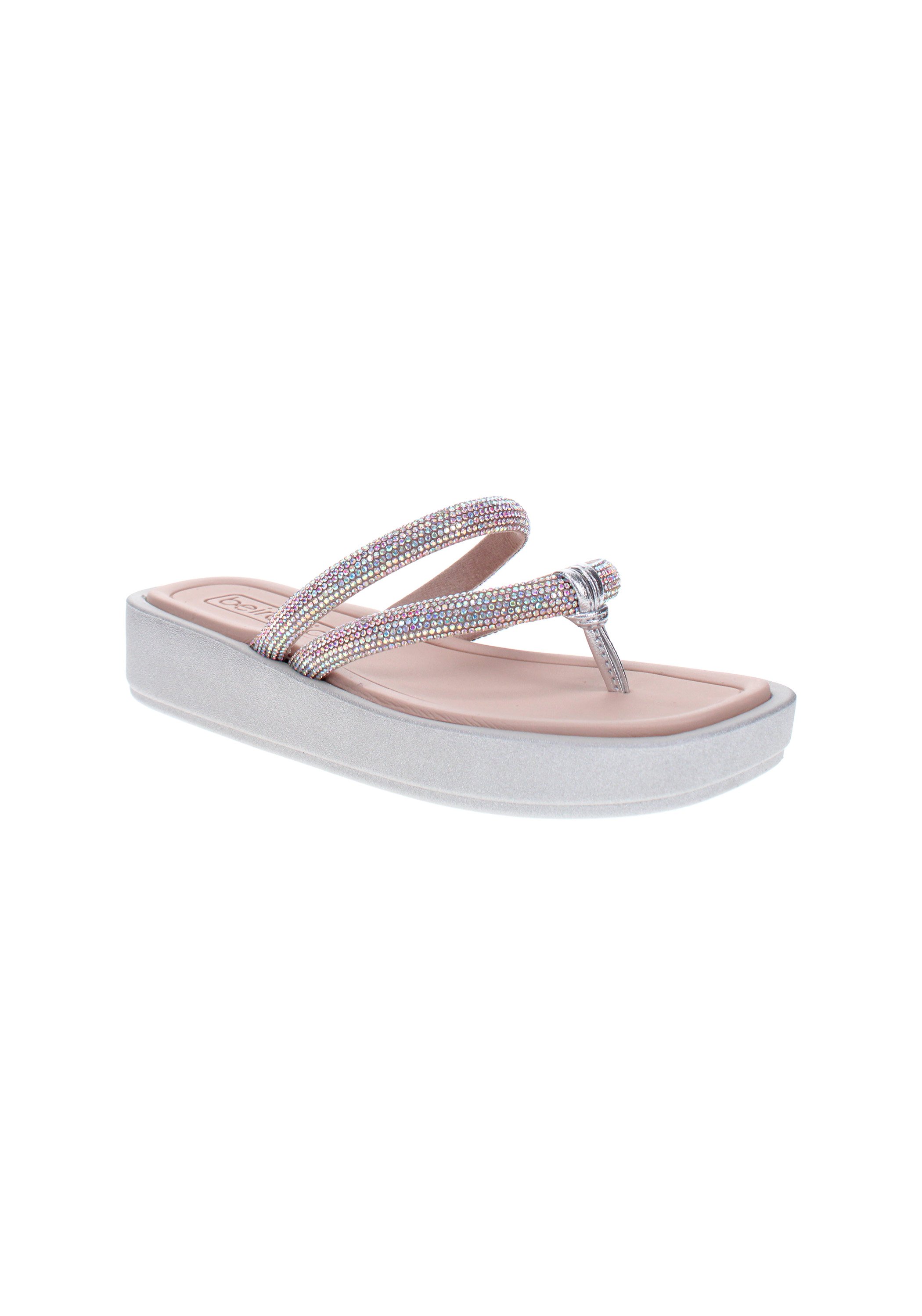 Silver Embellished Thong Sandals