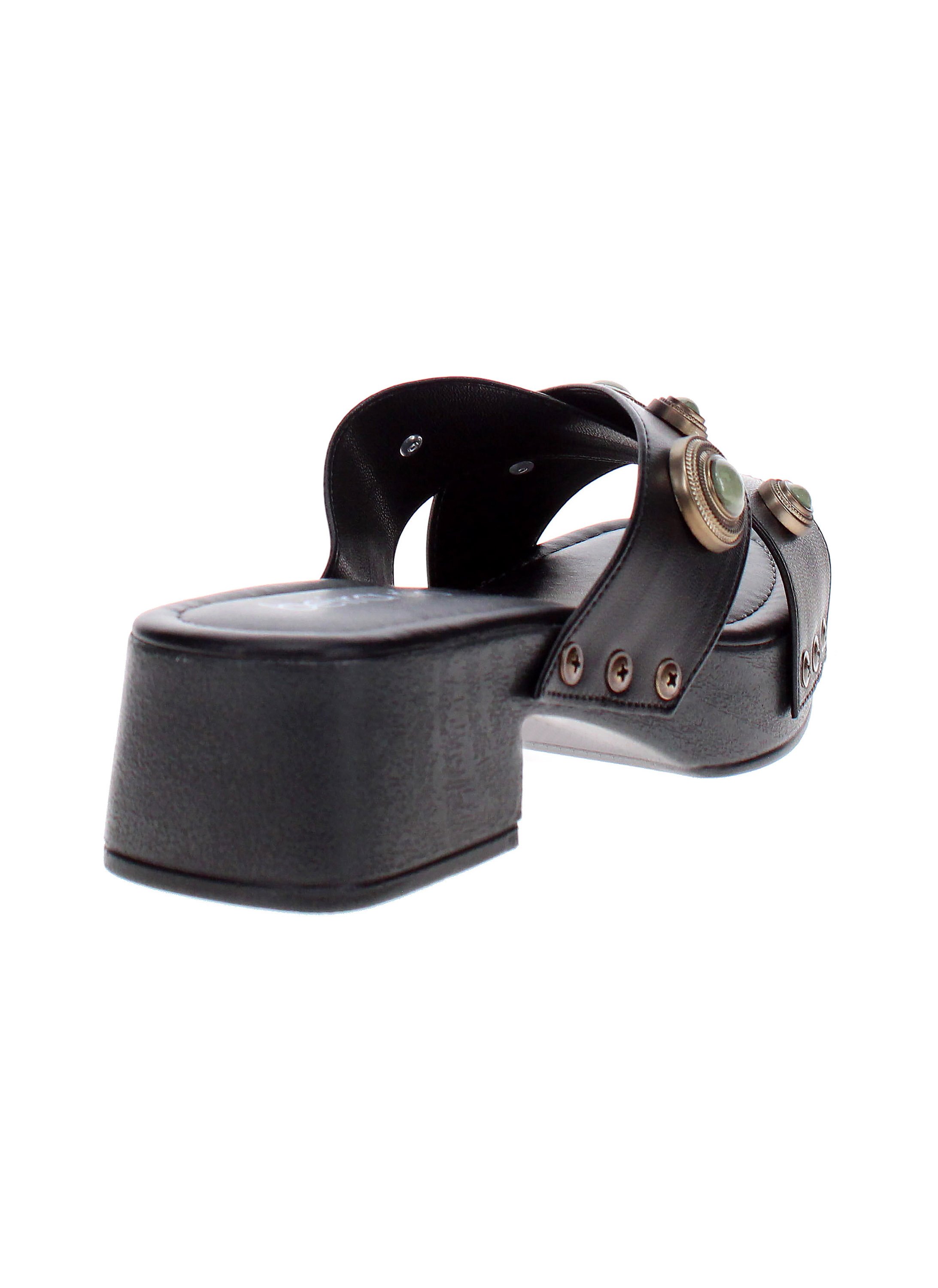 Black Embellished Cross Strap Sandals