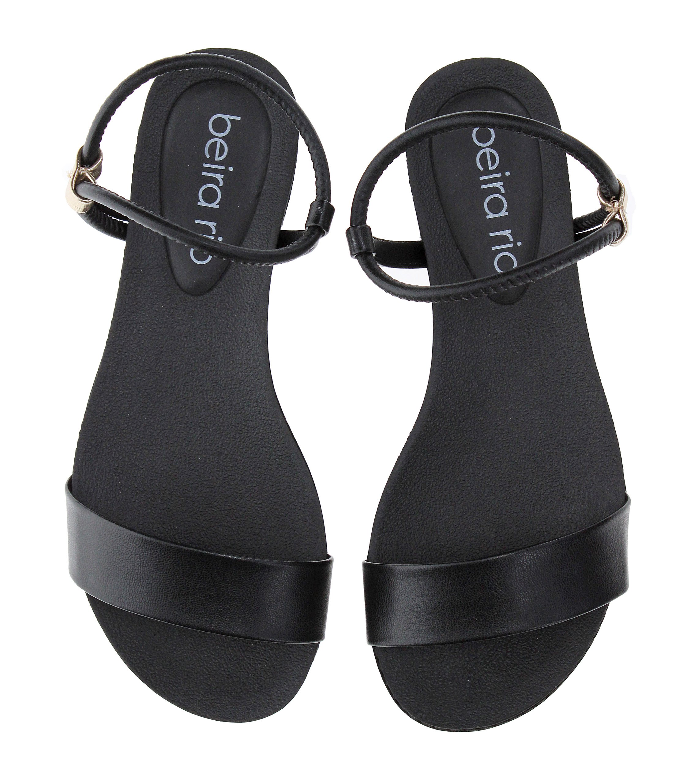 Black Bejeweled Ankle Strap Sandals
