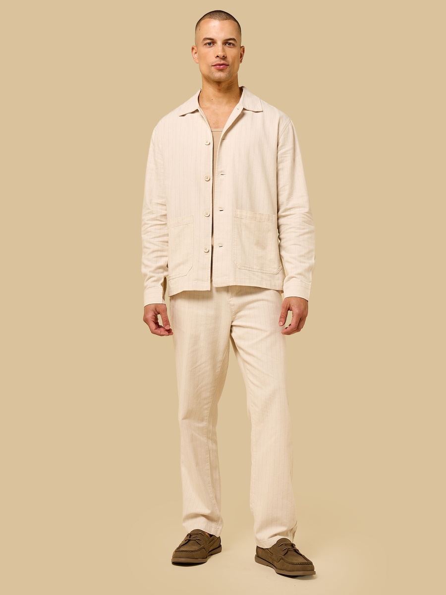 Striped Twill Shacket