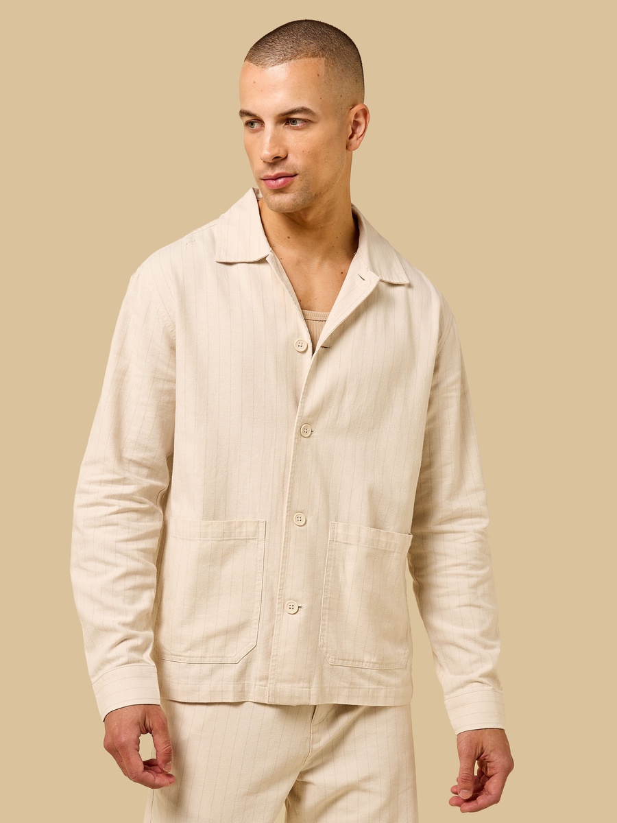 Striped Twill Shacket