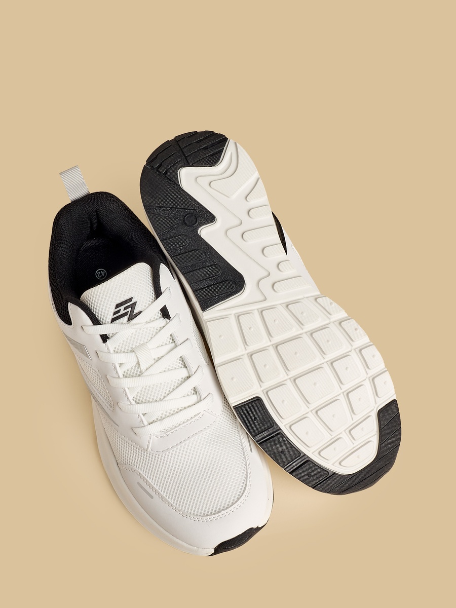 Panelled Lace-Up Sports Shoes