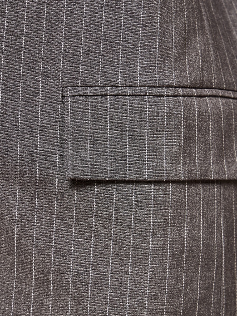 Pinstripe Peak Lapel Blazer