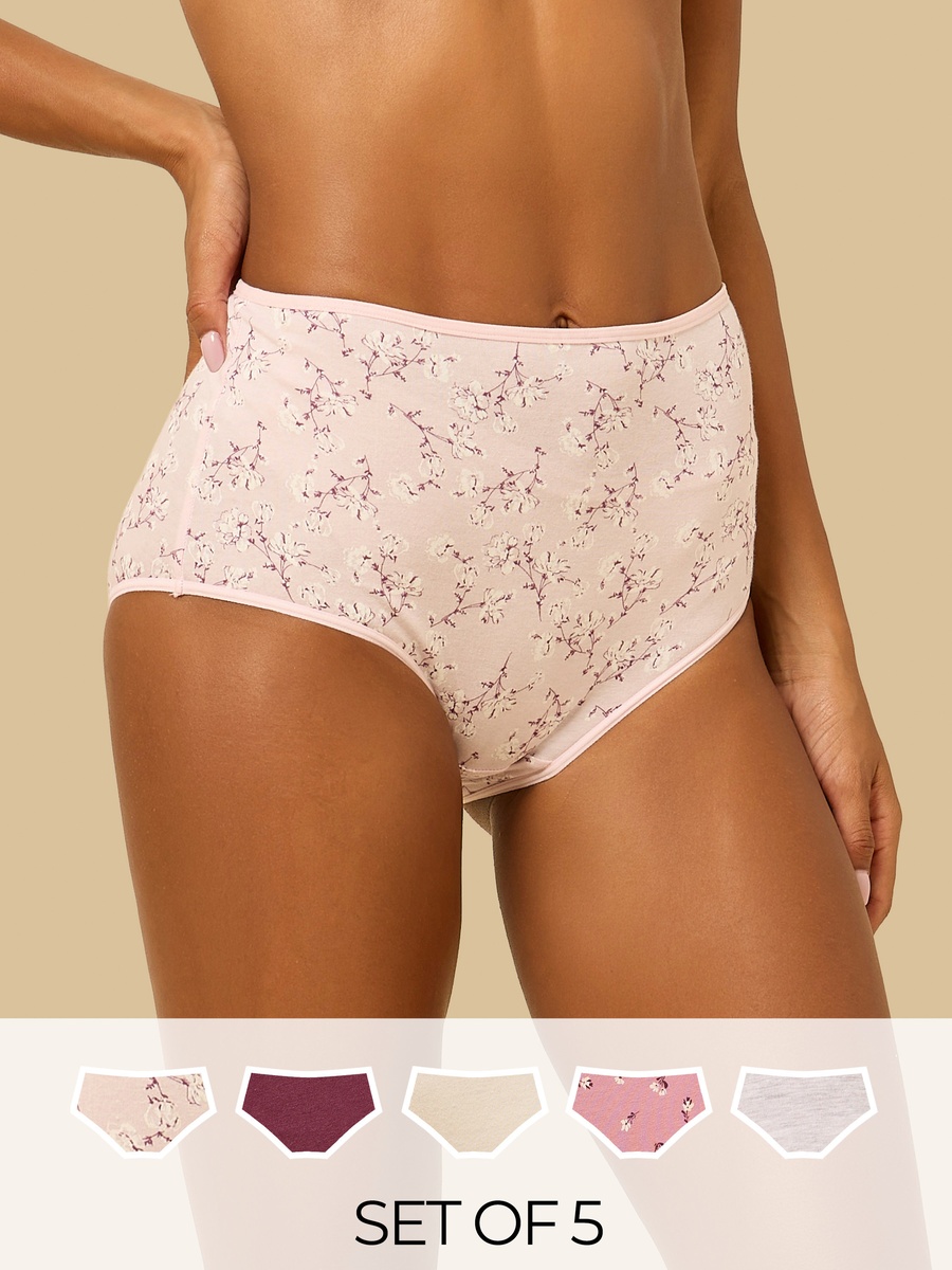 Pack of 5 - Floral Print Full Briefs
