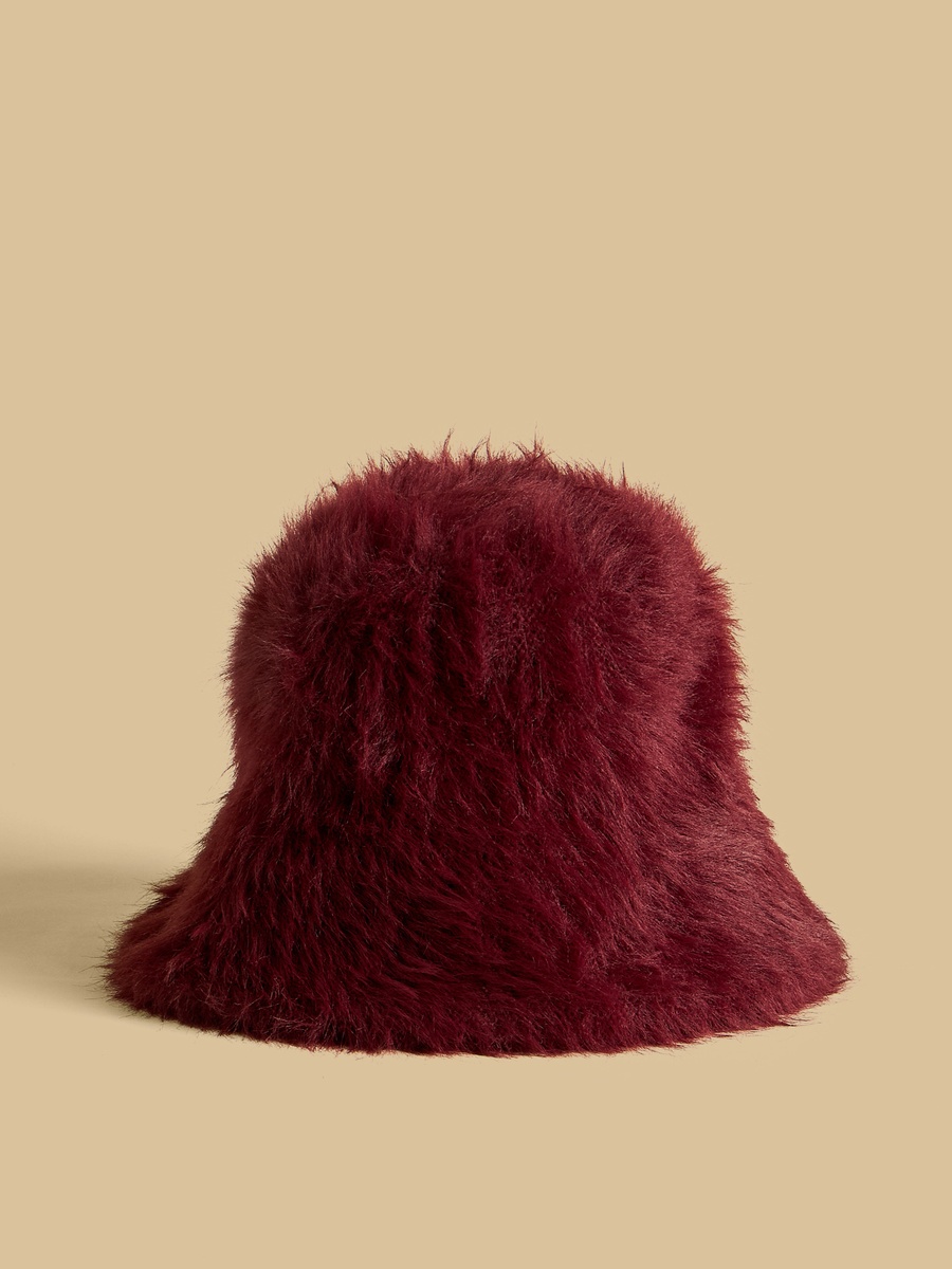 Faux Fur Cap with Tie-Up Detail