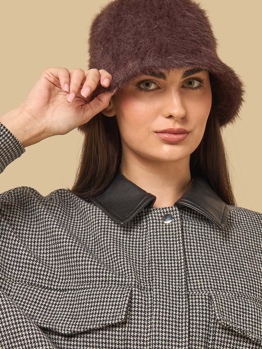 Faux Fur Cap with Tie-Up Detail