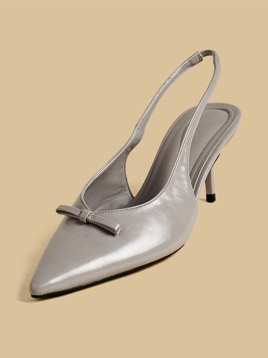 Bow Accent Slingback Strap Shoes