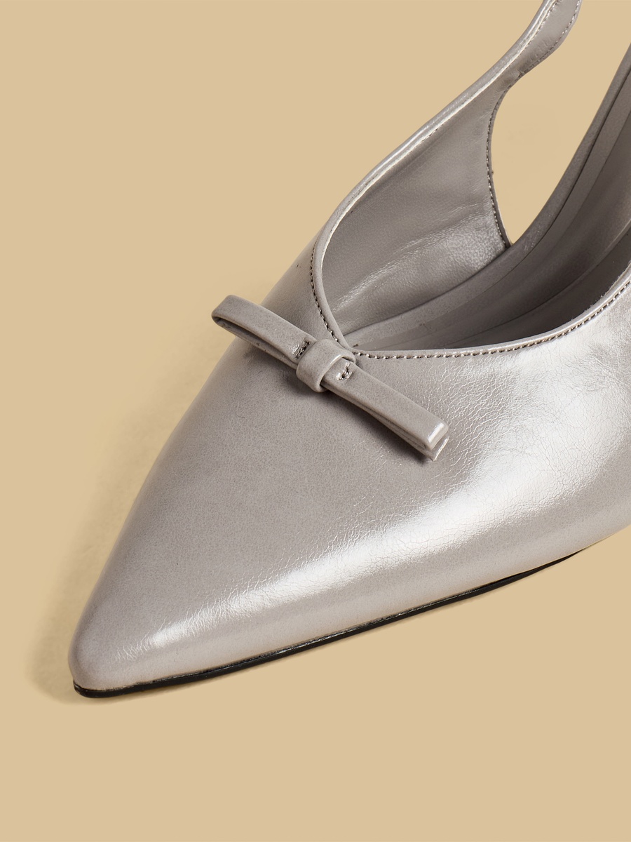 Bow Accent Slingback Strap Shoes