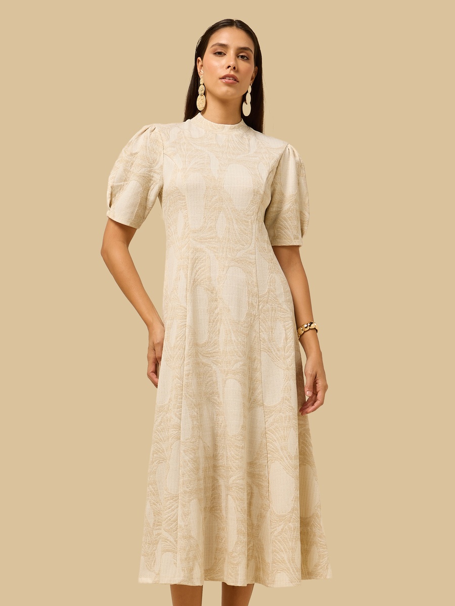 Jacquard Textured Midi Dress