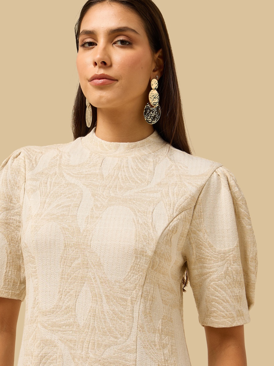Jacquard Textured Midi Dress