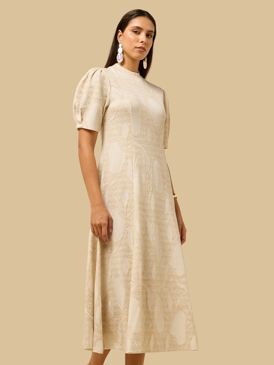 Jacquard Textured Midi Dress