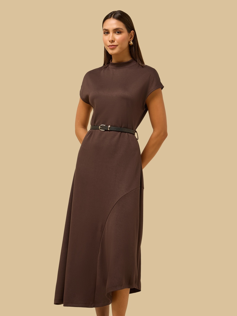 Assymetrical Maxi Dress with Belt