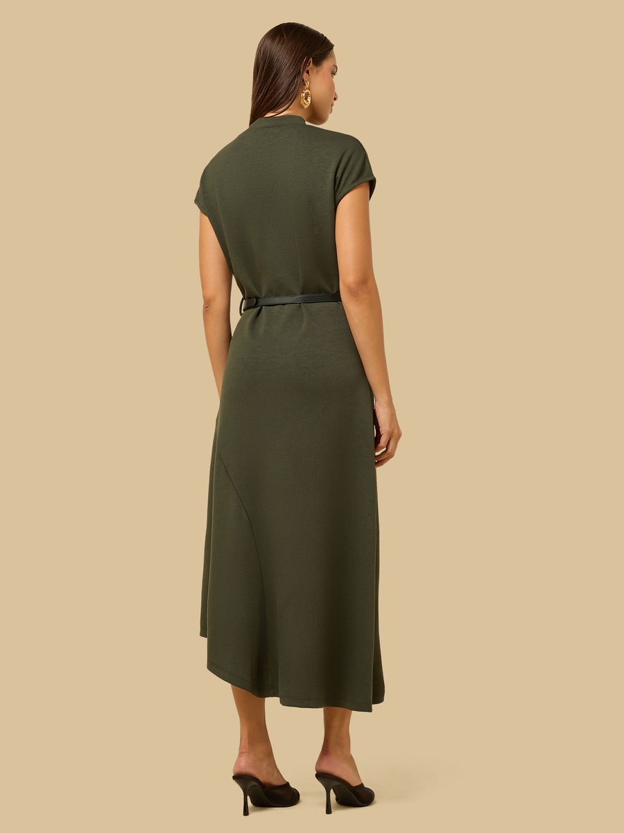 Assymetrical Maxi Dress with Belt