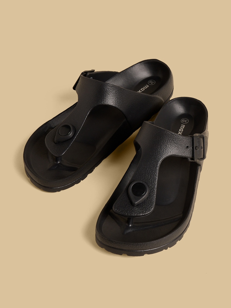 Buckle Detail Beach Slippers