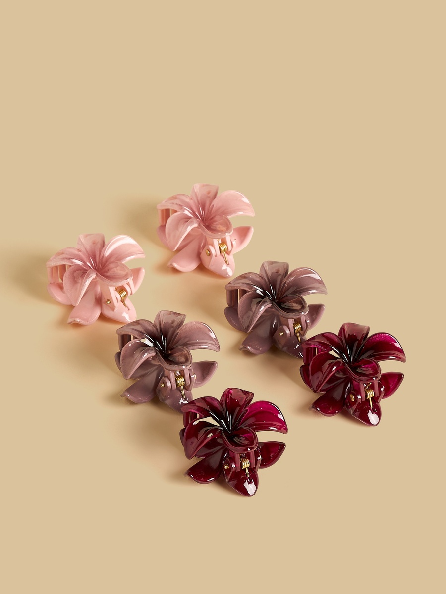 Pack of 6 - Floral Hair Clamp