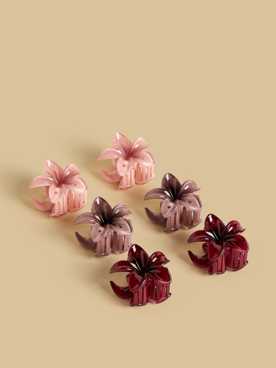 Pack of 6 - Floral Hair Clamp