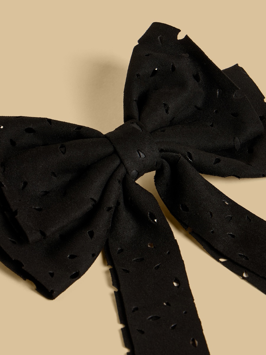 Schiffli Textured Bow Hair Clip