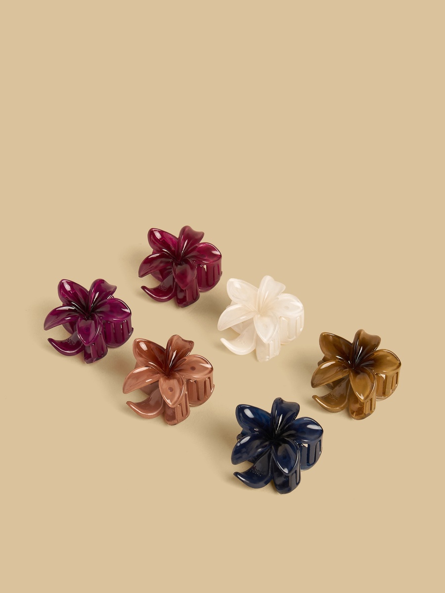 Pack of 6 - Floral Hair Clamp