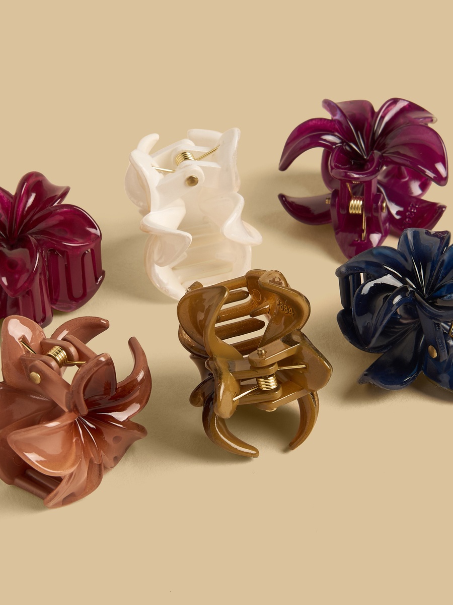 Pack of 6 - Floral Hair Clamp