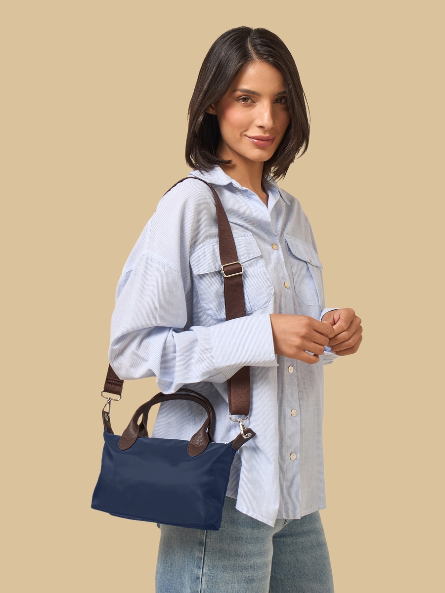 Textured Crossbody Bag with Detachable Strap