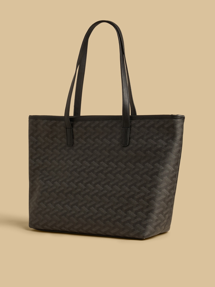 Textured Tote Bag with Pouch