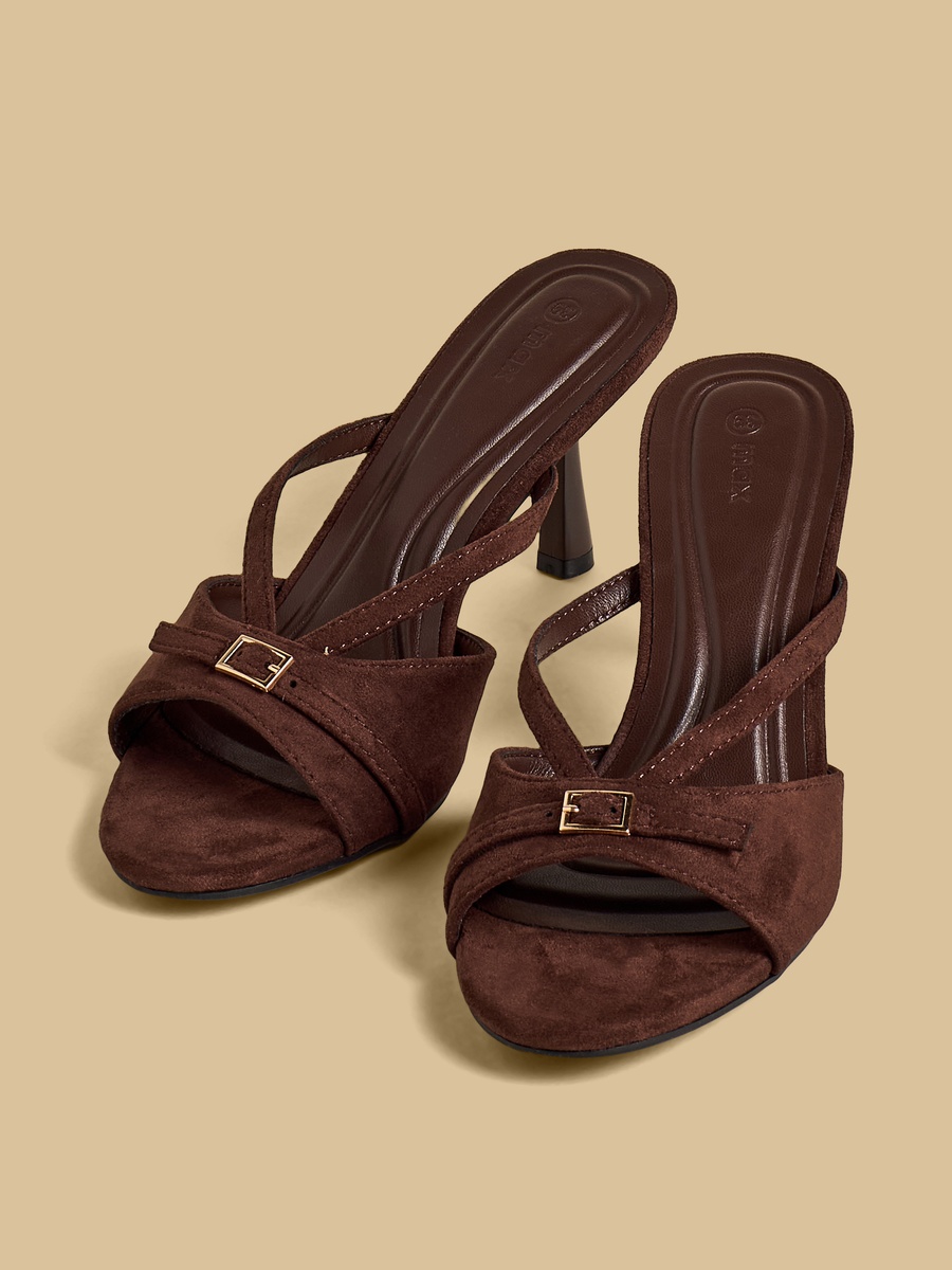 Buckle Accent Stiletto Heel Sandals