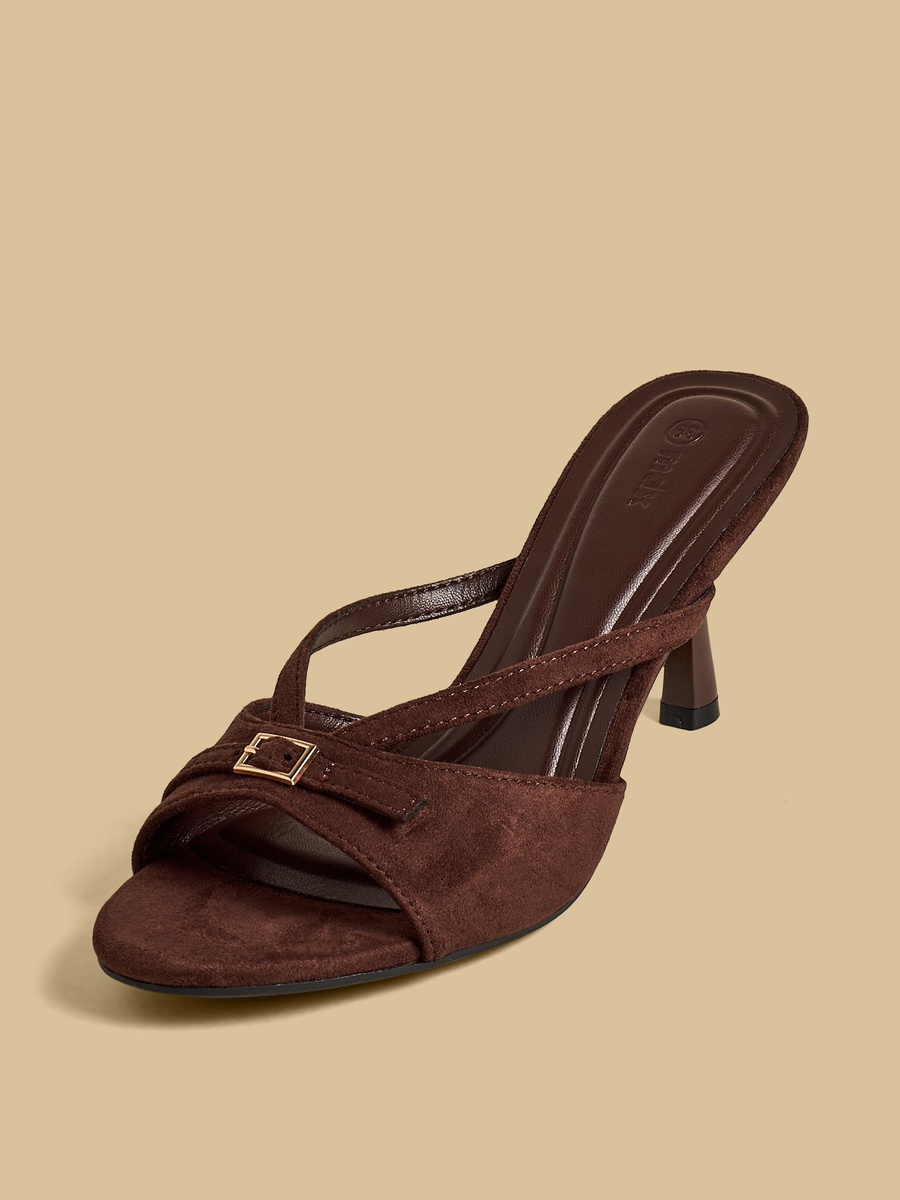 Buckle Accent Stiletto Heel Sandals