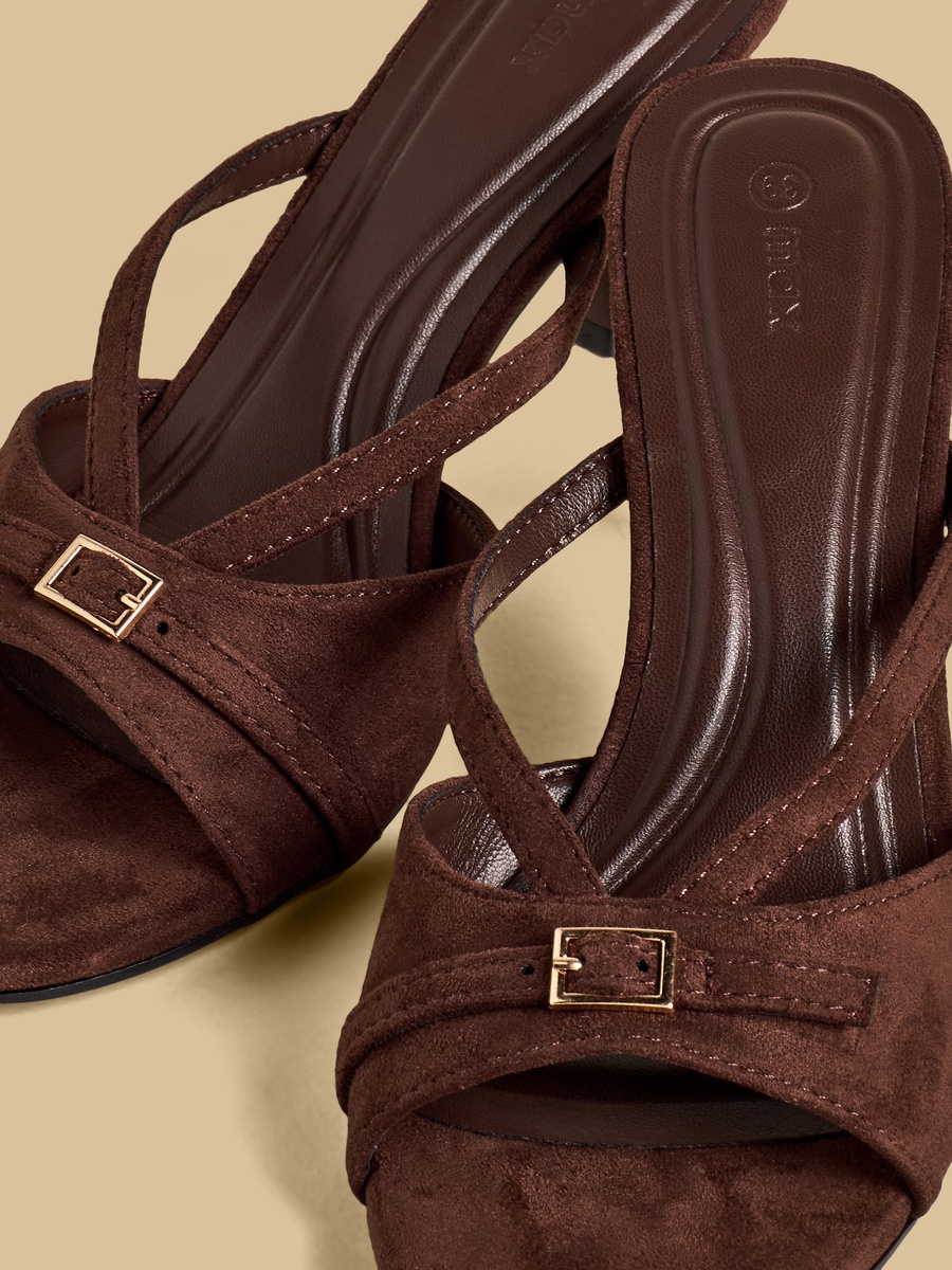 Buckle Accent Stiletto Heel Sandals