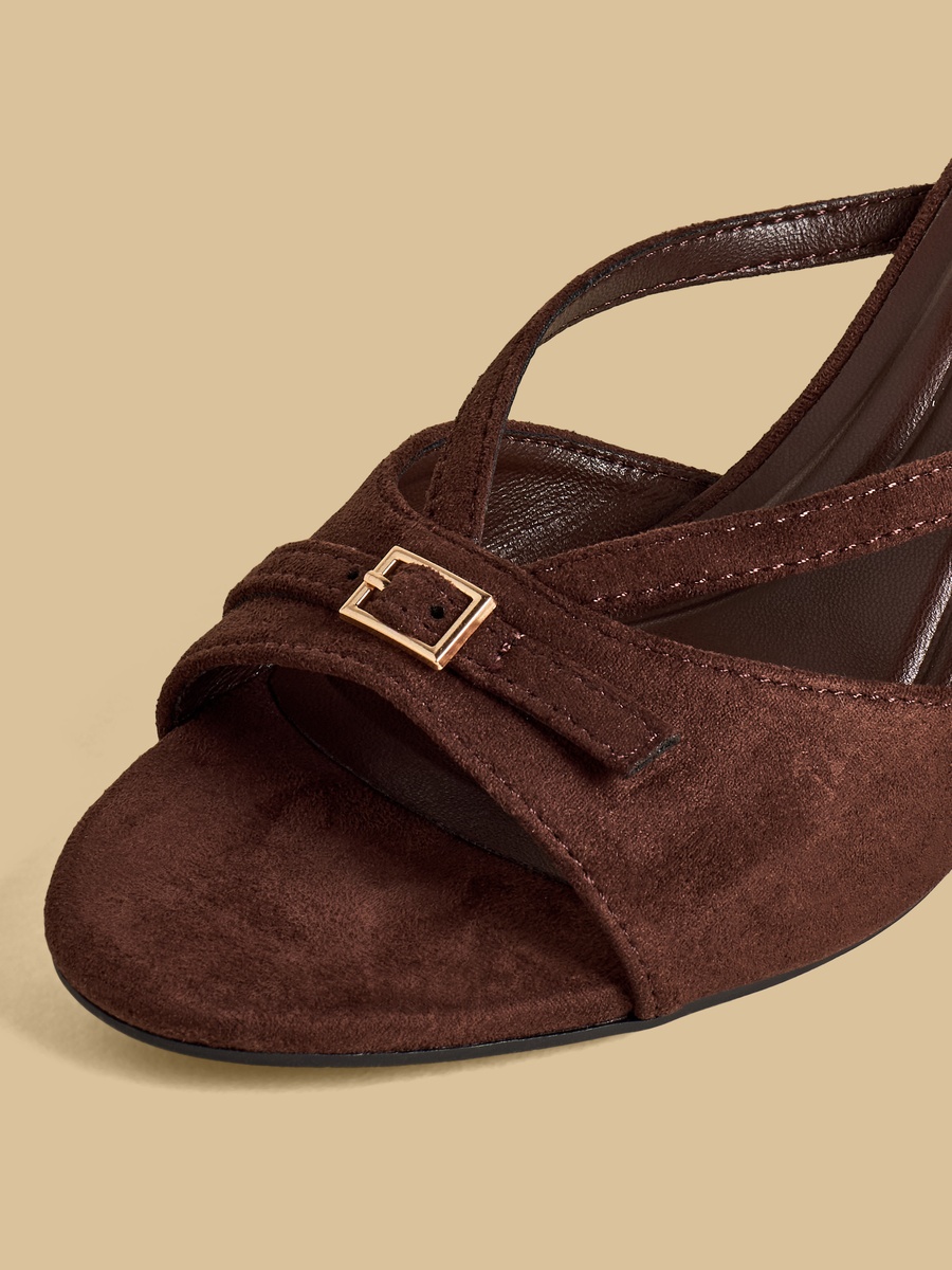 Buckle Accent Stiletto Heel Sandals