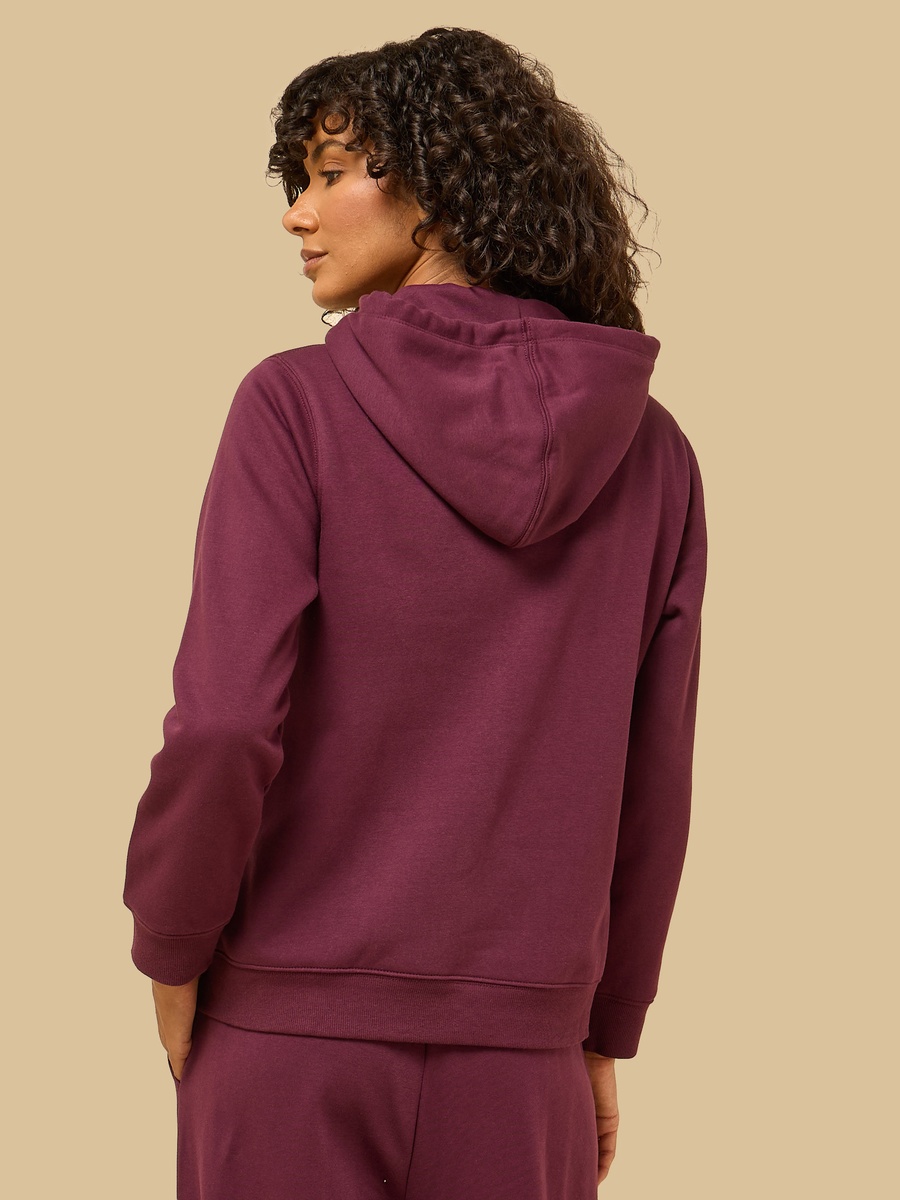 Plain Zip Through Hoodie