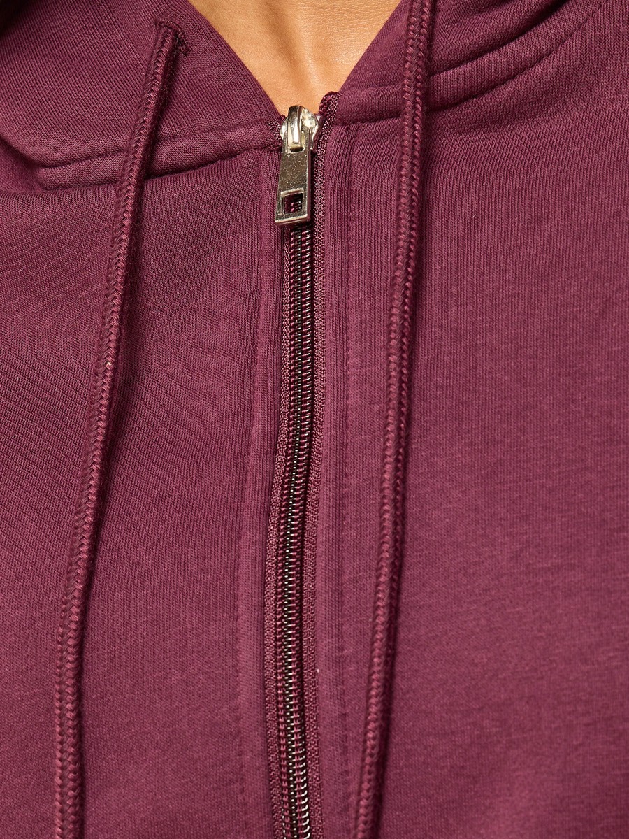 Plain Zip Through Hoodie