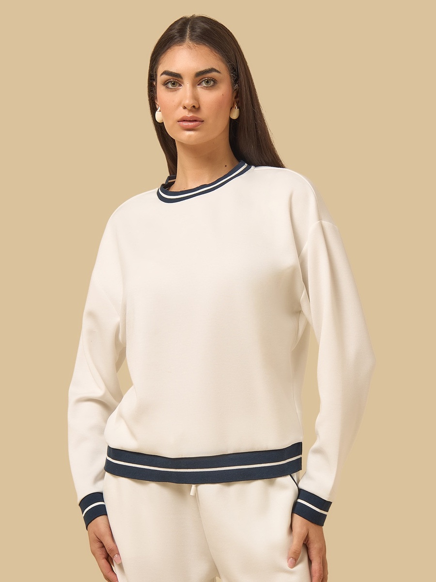 Modal Sweatshirt with Tipping Design