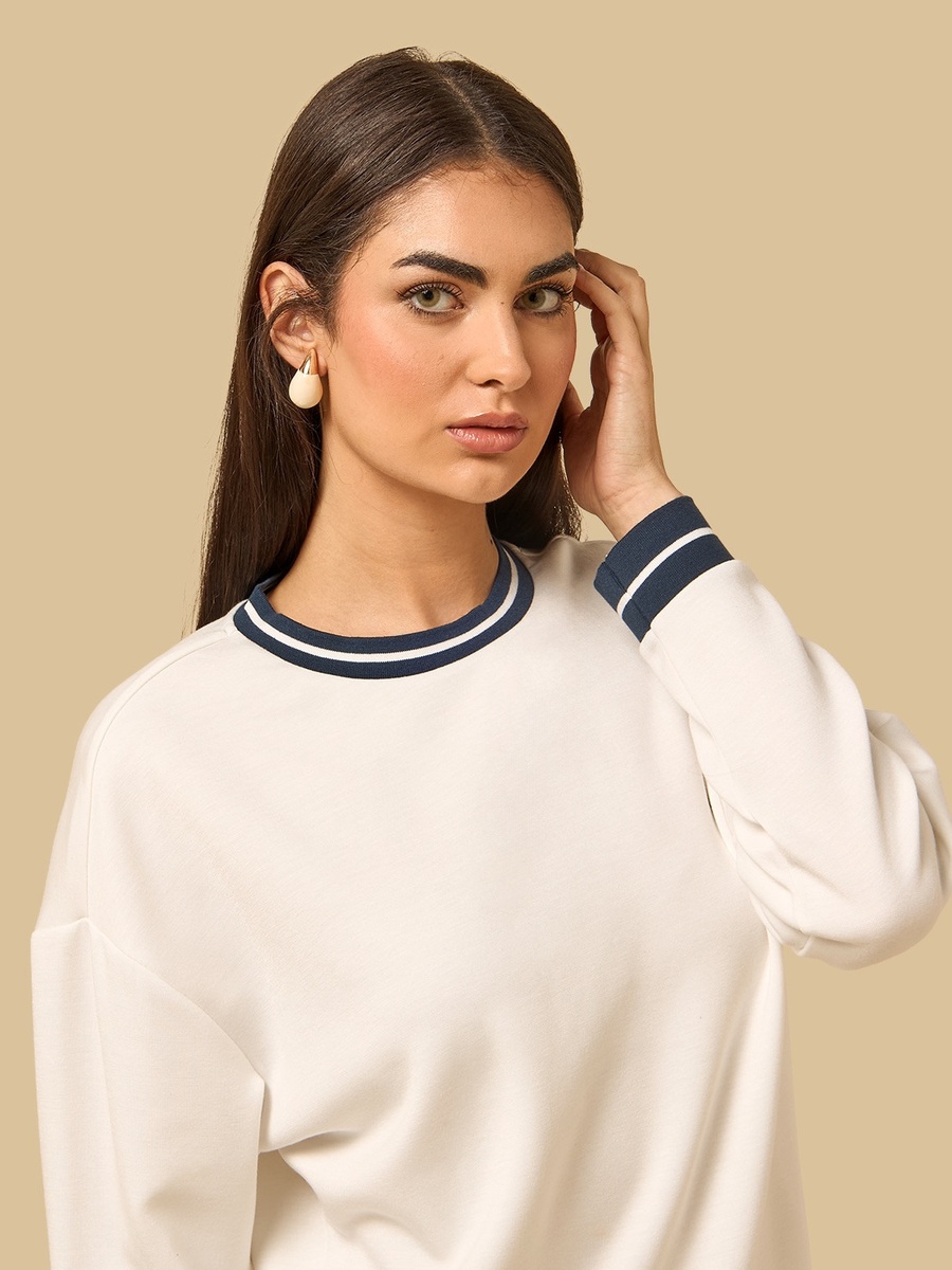 Modal Sweatshirt with Tipping Design