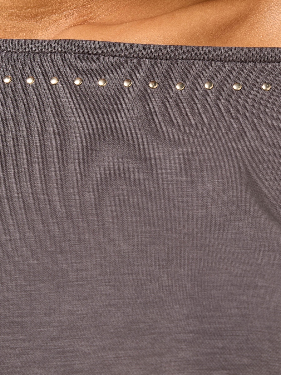 Stud Embellished Off Shoulder Sweatshirt