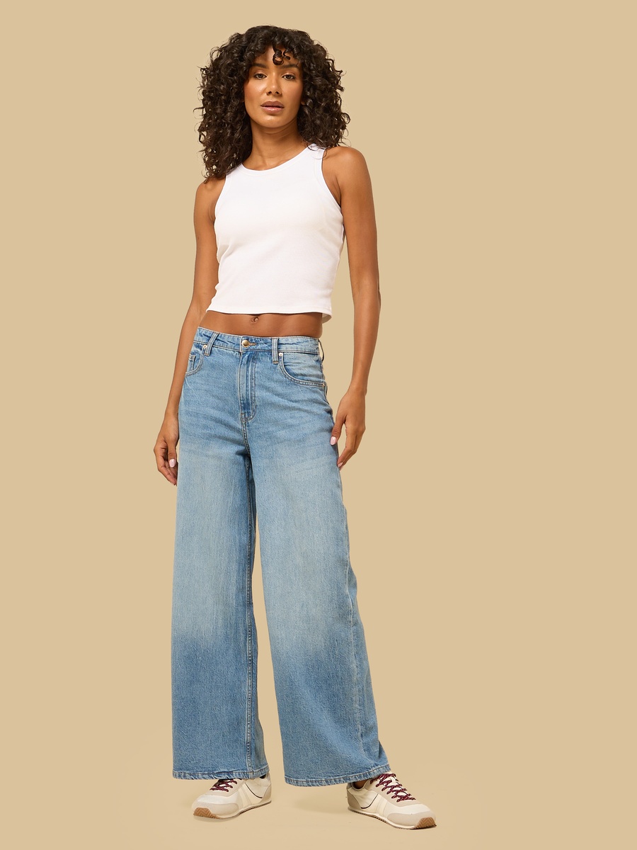 Wide Leg Stretch Jeans