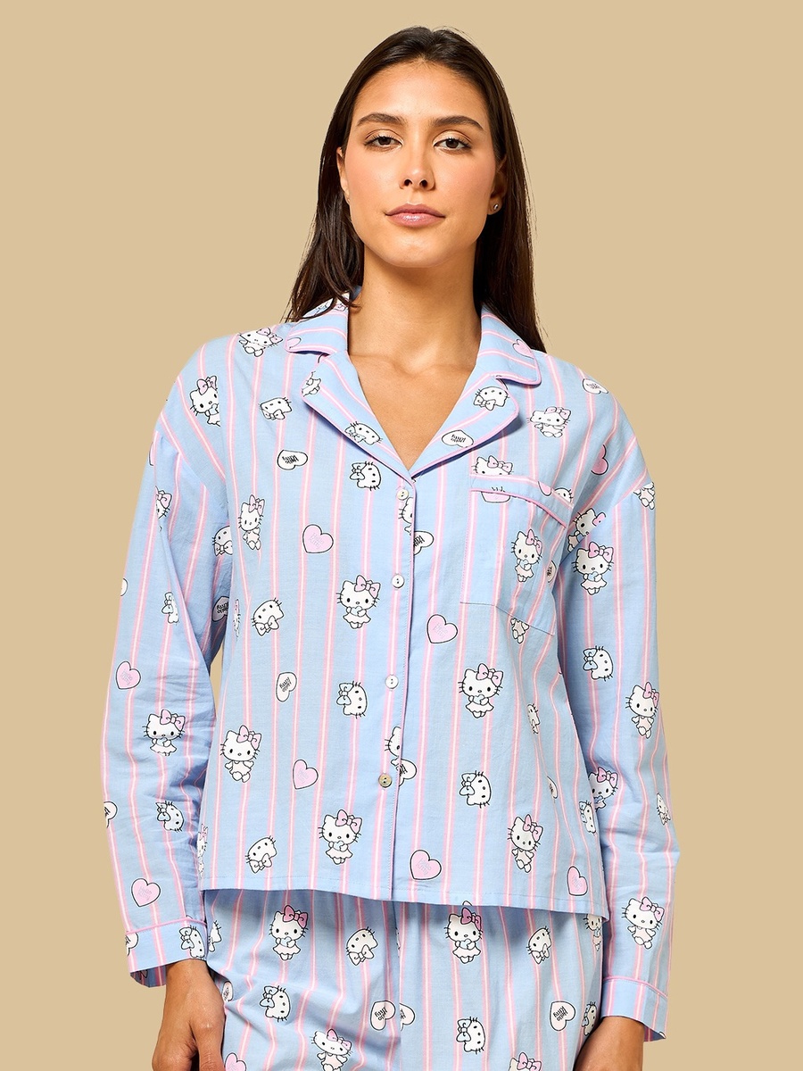 Hello Kitty Print Cotton Pyjama Set