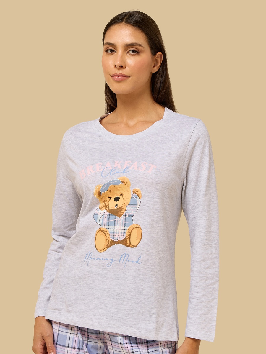 Bear Print Cotton Pyjama Set