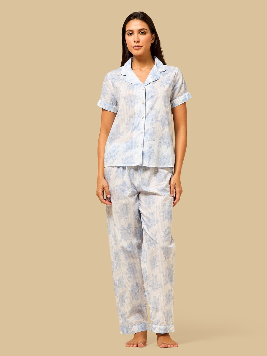 Floral Print Cotton Pyjama Set