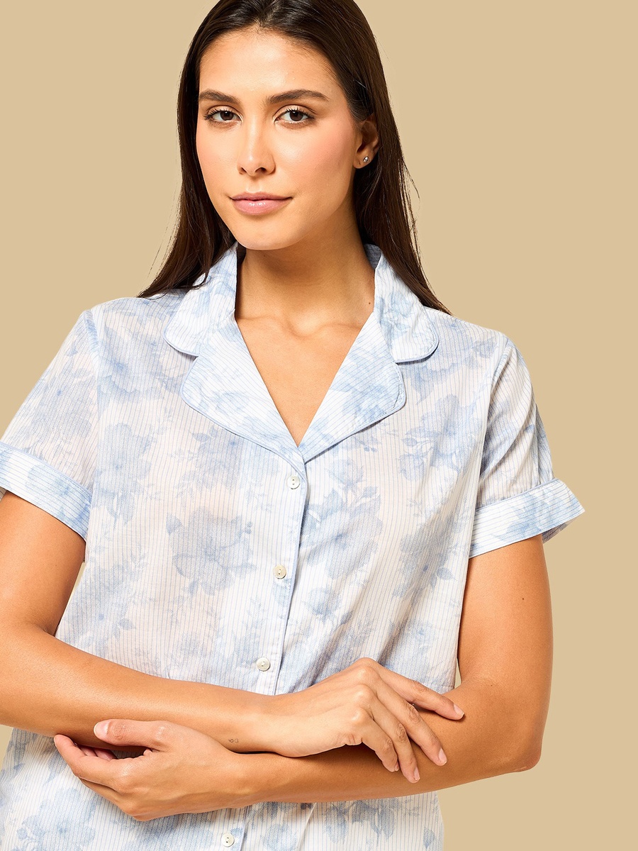 Floral Print Cotton Pyjama Set