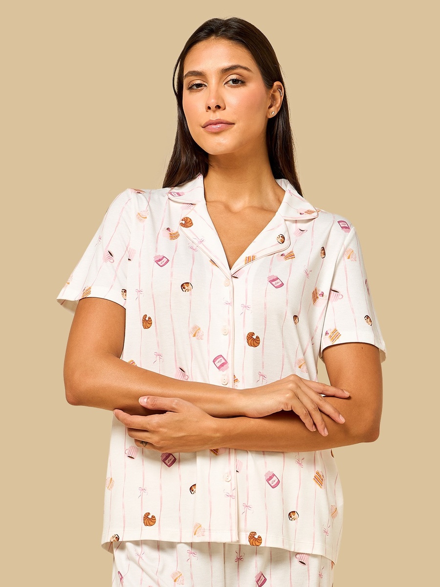 Croissant Print Pyjama Set