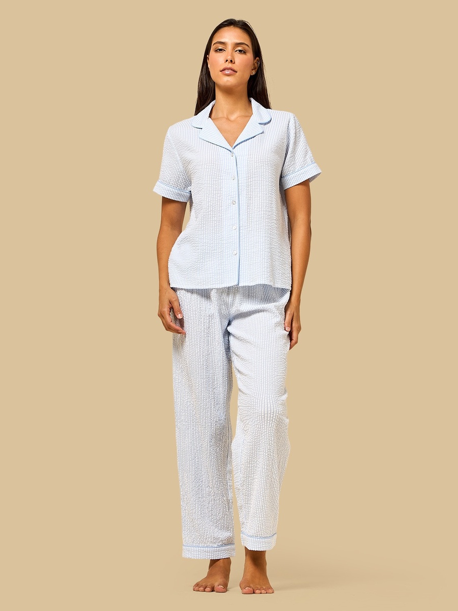 Striped Seersucker Pyjama Set