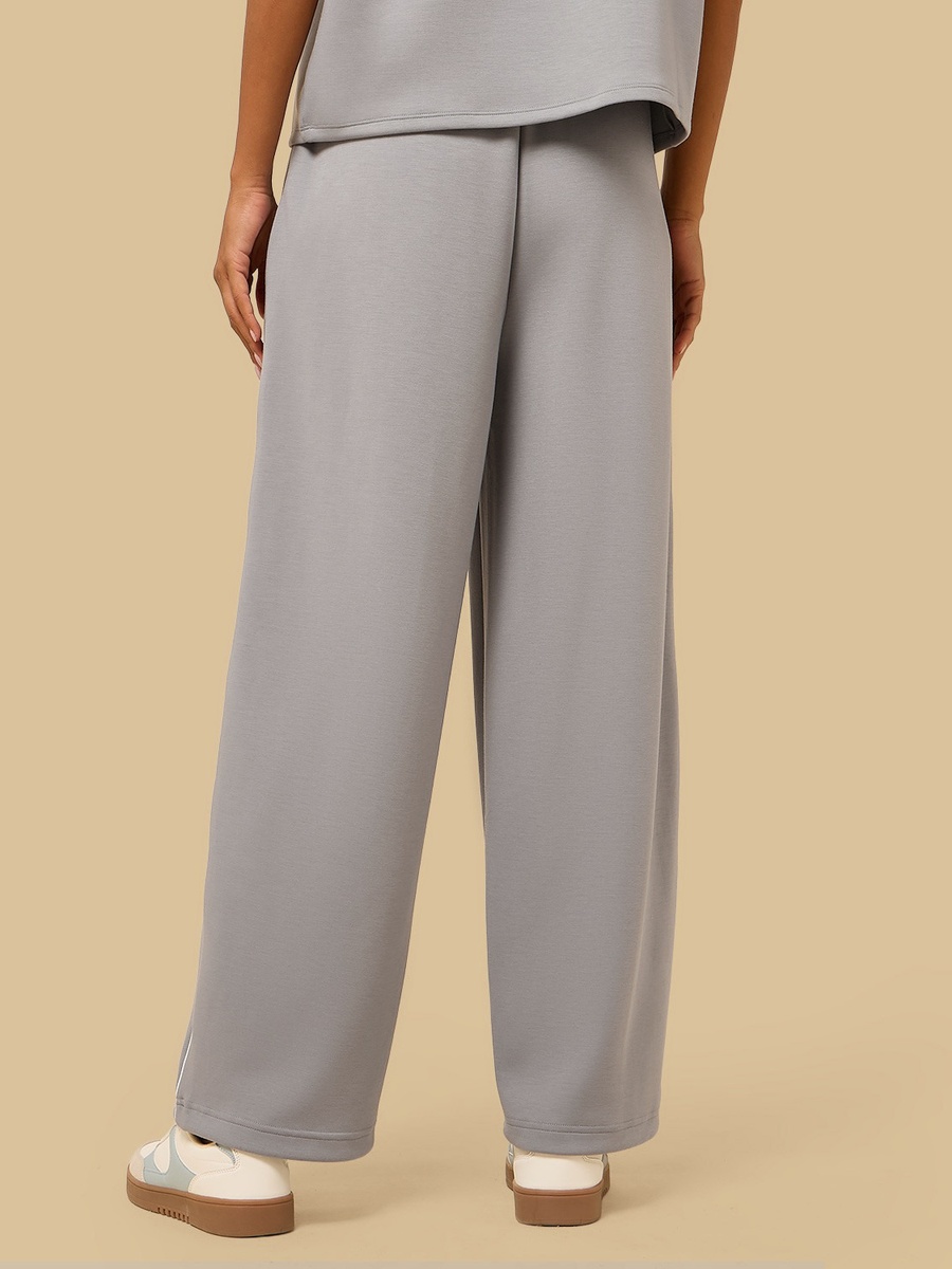 Contrast Piping Wide Leg Pants